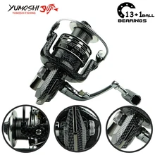 Yumoshi 1000-7000 13+1BB фидер катушка рыболовная для рыбалки Подачи Алюминиевого сплава проволоки чашка Рыболовные Катушки катушка для спиннинга Спиннингом колеса рыбалка Shimano все для рыбалки зимняя