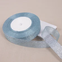 (25 jardas/lote) metálico prata skyblue fitas/glitter natal e presentes de aniversário embalagem decoração de casamento fitas