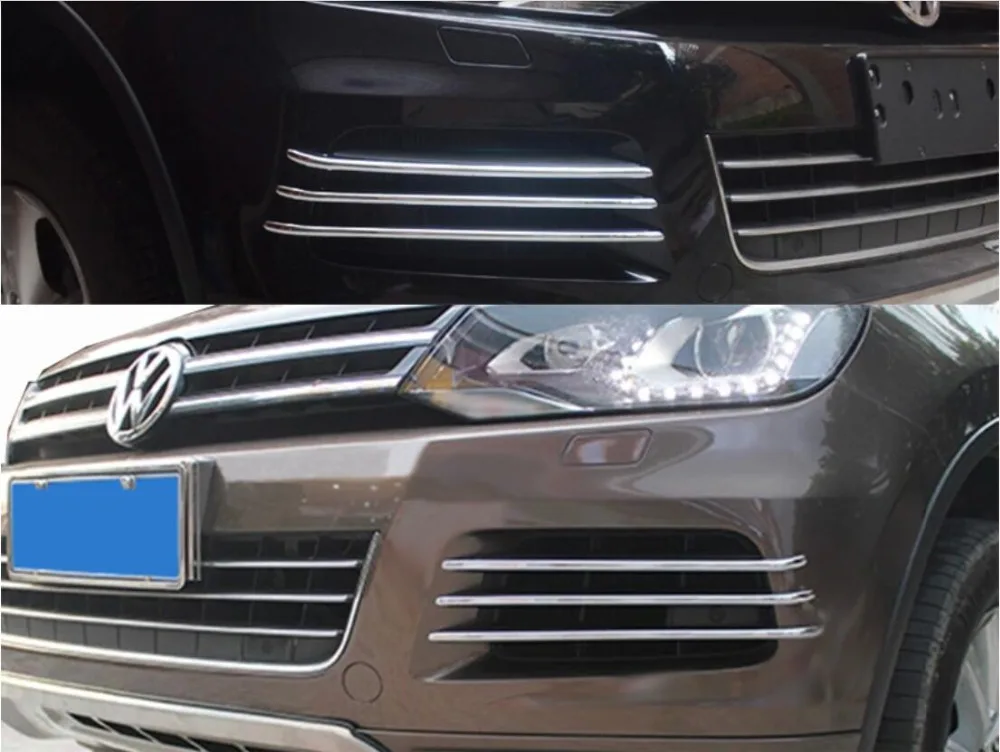 

JINGHANG ABS Front and rear fog lamps decorative strip frame laminate car lamp exterior trim refit For Volkswagen touareg 11-15