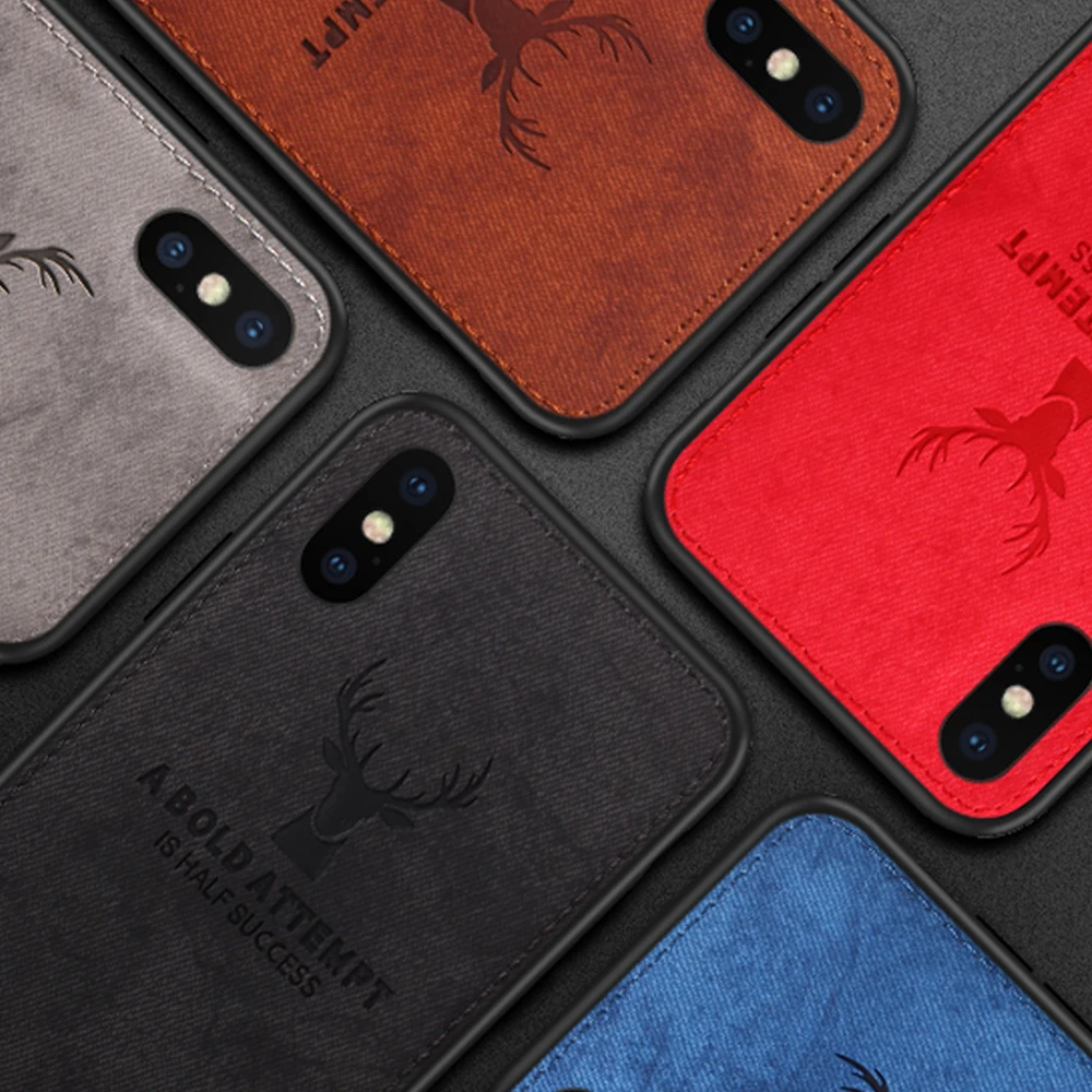 Luxury Christmas Deer Cloth Phone Cases For iphone 7 8 6 6s Plus Ultra Thin Soft Silicone Cover X 10 XS Max XR |