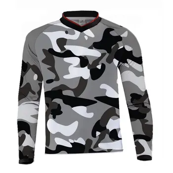 

2019 Camo Motorcycle Offroad Cycling Clothing Men DH BMX Camouflage Downhill Jersey Mountain Bike MTB Racing Cycle Shirt