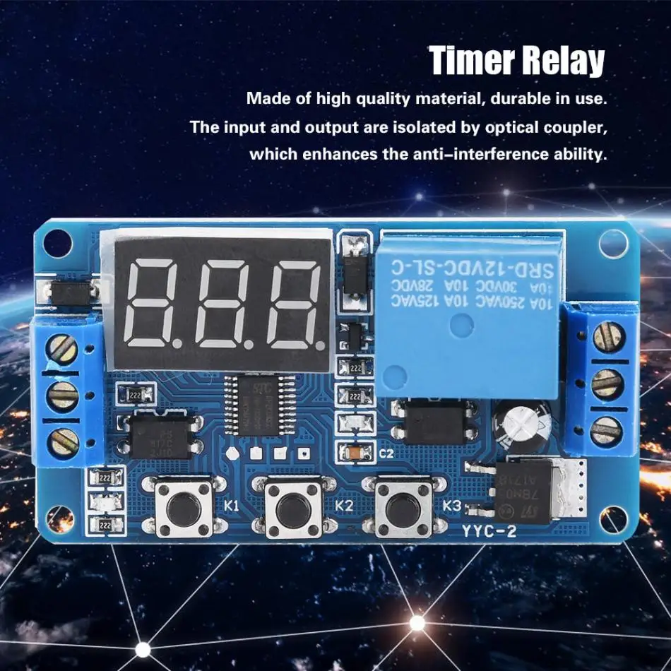 YYC-2 светодиодный Дисплей регулируемый таймер автоматизации реле Управление модуль автоматического включения света 5/6/12/24V