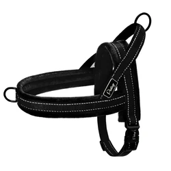 Reflective Nylon Padded Dog Harness - No Pull Pet Vest - XS（old） (Black)