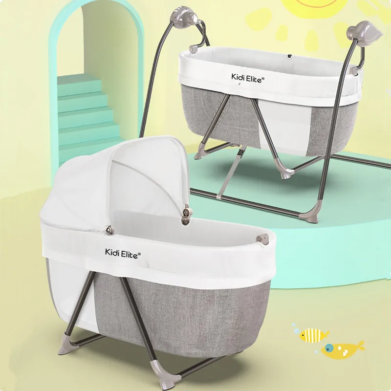  High Quality Foldable Toddler Bed Baby Crib Mosquito Net Electric Baby Rocking Baby Sleeping Basket