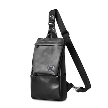 

UIYI Brand Crossbody Bag Men Leather 2020 Single Sling Chest Pack Black Handbag Casual Shoulder Messenger Bag Male 150032