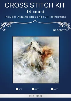 

RW-30007woman and horse in water Cartoon Cross Stitch 14CT Cross-Stitch Kit Handmade Embroidery Needlework