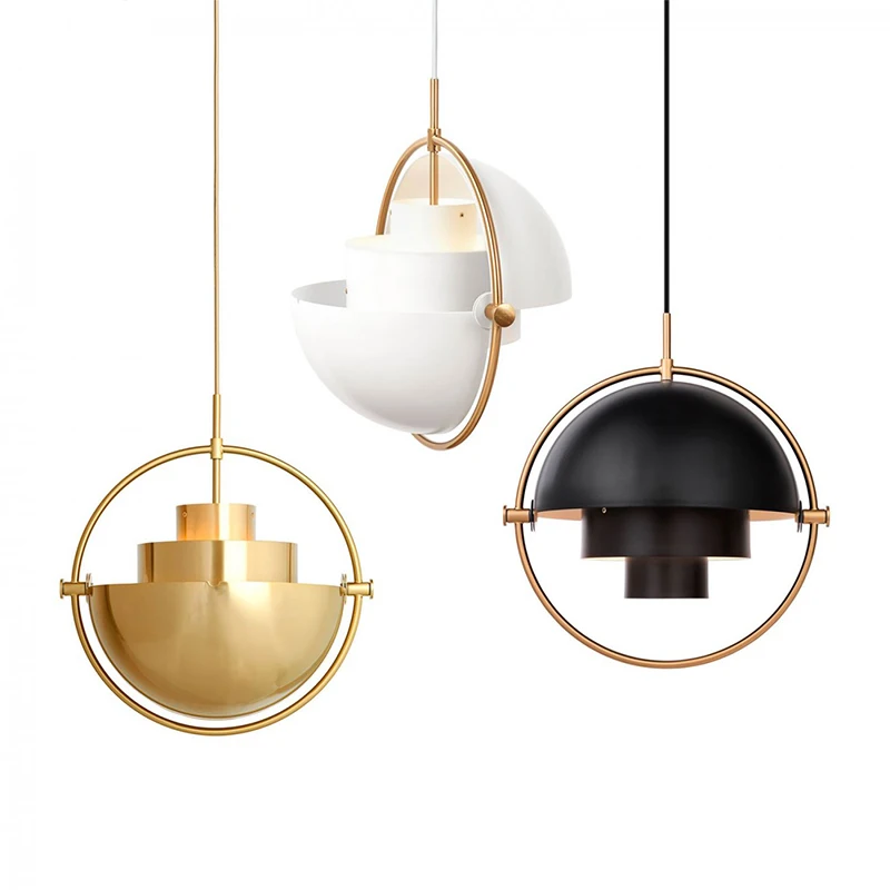 

Interior half ball circle hanging lamp gold color for restaurant plated single head nordic style