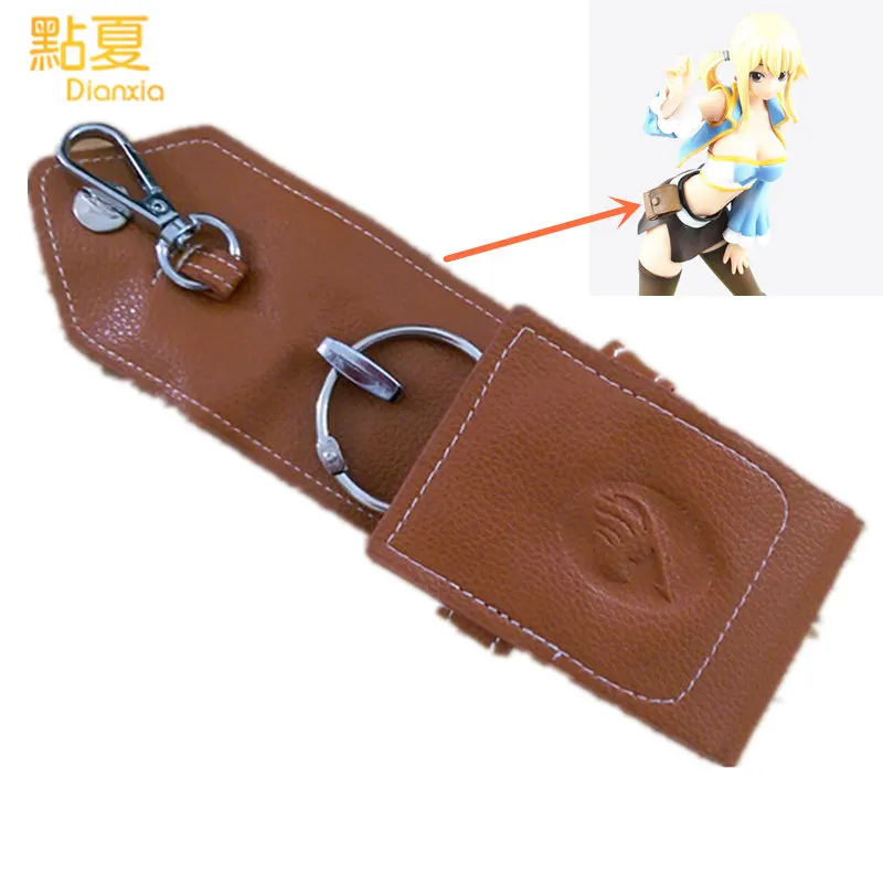 

DIANXIA 2017 Anime Fairy Tail Natsu Lucy Key Bag Collection PU 1pcs 13*6cm Toys Gift For Friend Kids