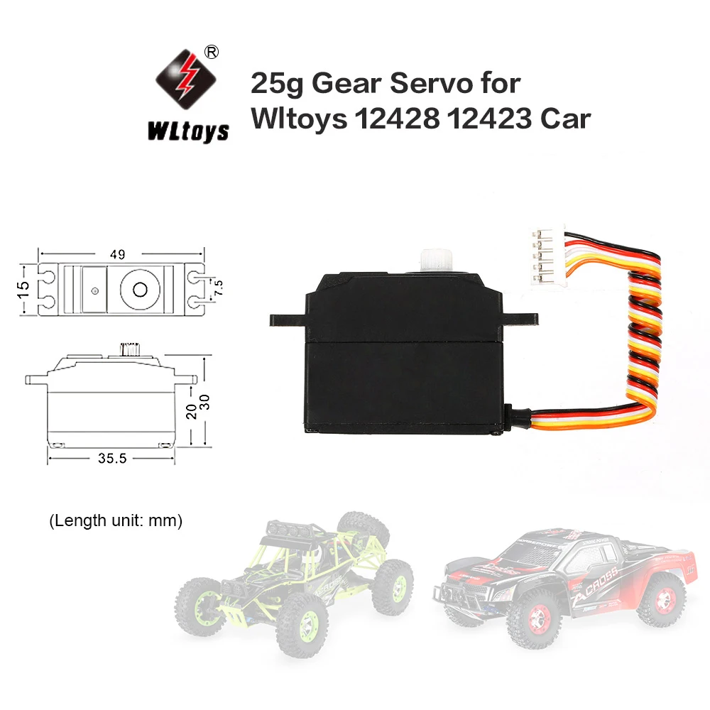 New Brand  Wltoys 25g Gear Servo for Wltoys 12428 12423 RC Car L6S2
