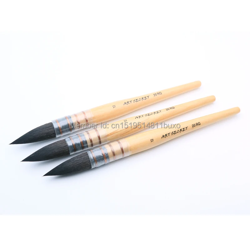 20RQ Series Fine Squirrel Hair Short Wooden Handle Watercolor font b brush b font Art font