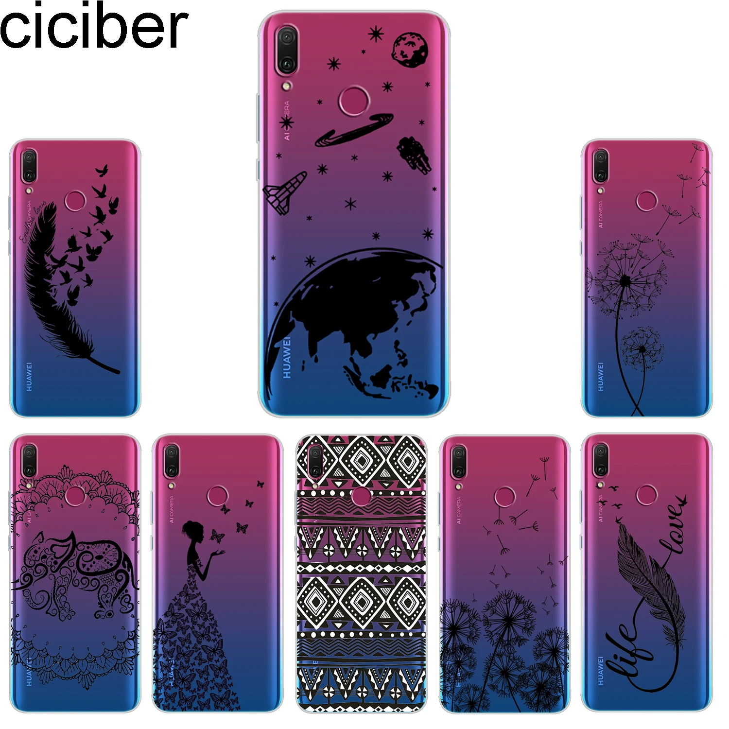 ciciber Phone Case for Huawei Honor 10 9 8 lite 7A 8C 8X Note V10 Play Y9 Y7 Y6 Y5 Y3 Pro Prime 2017 2018 2019 Soft Cover Funda |