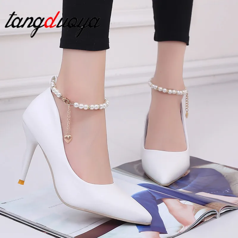 

2019 New Women Shoes High Heels Women Pumps Stiletto 9.5CM Heels Sexy Woman High Heels Patent Leather Pointed Toe Wedding Shoes