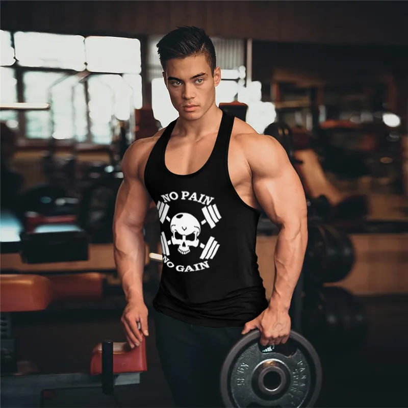 

New 2019 Brand clothing Bodybuilding Fitness Tank Top Men workout print gym vest Stringer wear Undershirt ropa de hombre