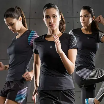 

Women's Running Shirt Short Sleeve O- Collar Breathable Mesh Quick-drying Fitness Training Sportswear T-shirt Running Top
