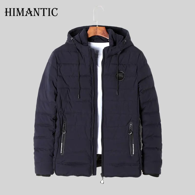 

himantic 2017 Top Quality Men Parka Warm Cotton Jacket Coat Solid Breathable Coats Men Himantic Brand Clothing Winter Parkas