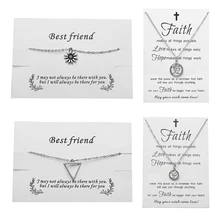 

17KM Fashion Silver Color Cross Pendant Necklaces For Women Vintage Coin Heart Tower Charm Necklace Female Statement Jewelry New