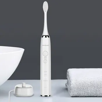 Электрическая звуковая зубная щетка, перезаряжаемая зубная щетка, водонепроницаемая, 4 шт., сменные головки, отбеливание зубов для взрослых,...