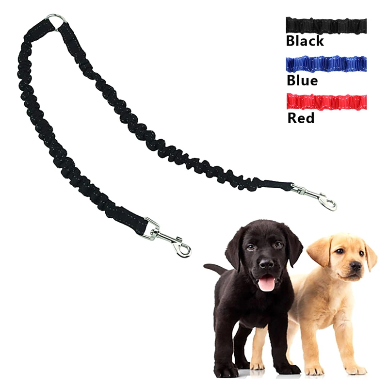 Nylon Elastic Dog Collar Belt Dog Pet Lead Leash Adjustable Double