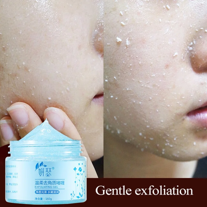 1pc Facial Cleanser Natural Facial Exfoliator Exfoliating Whitening Brightening Peeling Cream Gel Face Scrub Removal