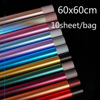 

60X60CM New Gold Foil Bouquet Wrapping Paper Heavy Metal DIY Flower Scrapbook Materials Wedding Valentine's Day Gift Wrap Decor