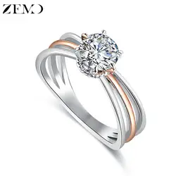 ZEMO покрытием кольца с AAA кубического циркония для женщин розовое золото ювелирные изделия, обручальное кольцо интимные аксессуары Подарки