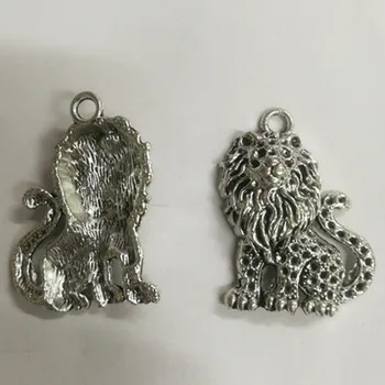 

50pcs charm Lion pendants 29*37mm antique silver Handmade Jewelry Making earrings bracelet necklace keychain DIY Supplies Europe