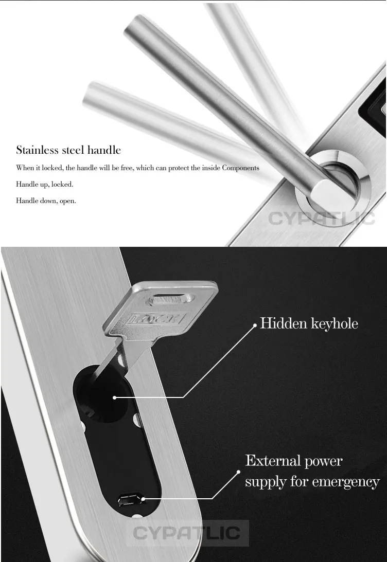 CYPATLIC полностью водонепроницаемый Serrure Porte дверные замки пароль отпечатка пальца дверные замки для деревянной двери или алюминиевой двери