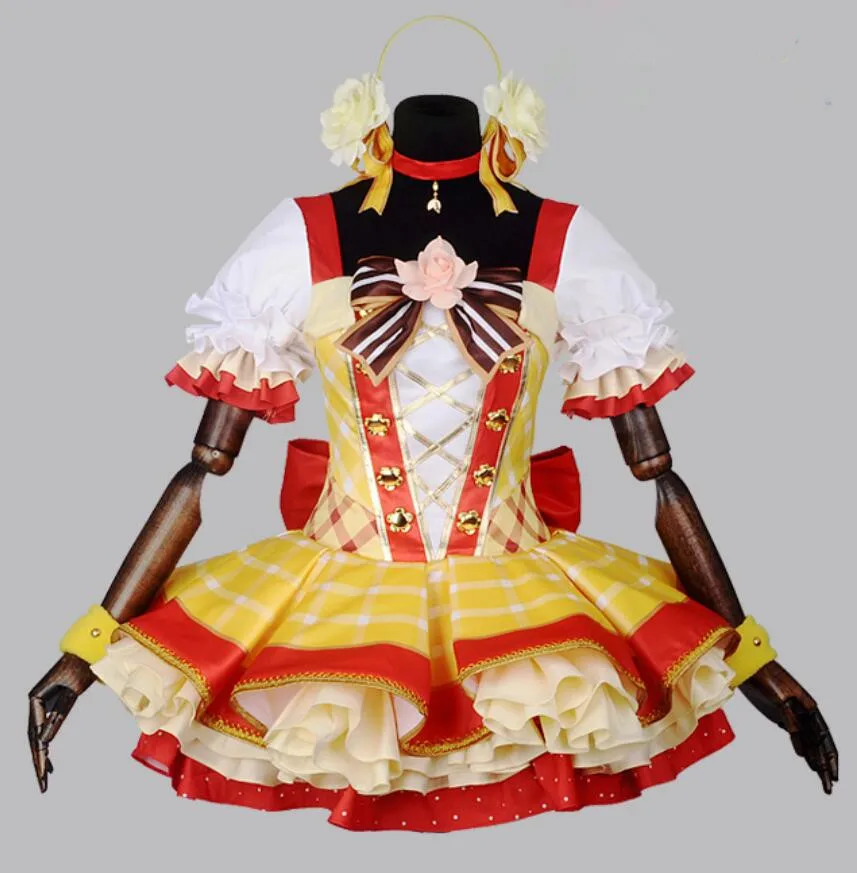 

love live cosplay Anime Halloween party cartoon cos Hoshizora Rin cosplay Bouquet awakening costume female sweet dress set