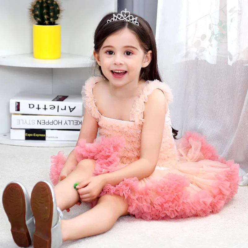 Oklady Ins/платье для маленьких девочек, праздничное платье-пачка принцессы для девочек, одежда для девочек, детские платья принцессы, платье на