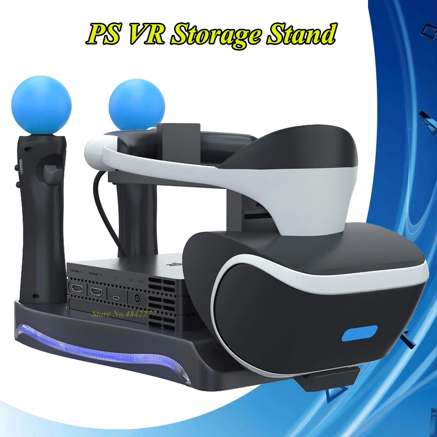 

PS4 PS VR Move Storage Stand 2 Controller Charging Dock Headset Holder LED Indicator Bracket for PS 4 PSVR Move CUH-ZVR2 2th