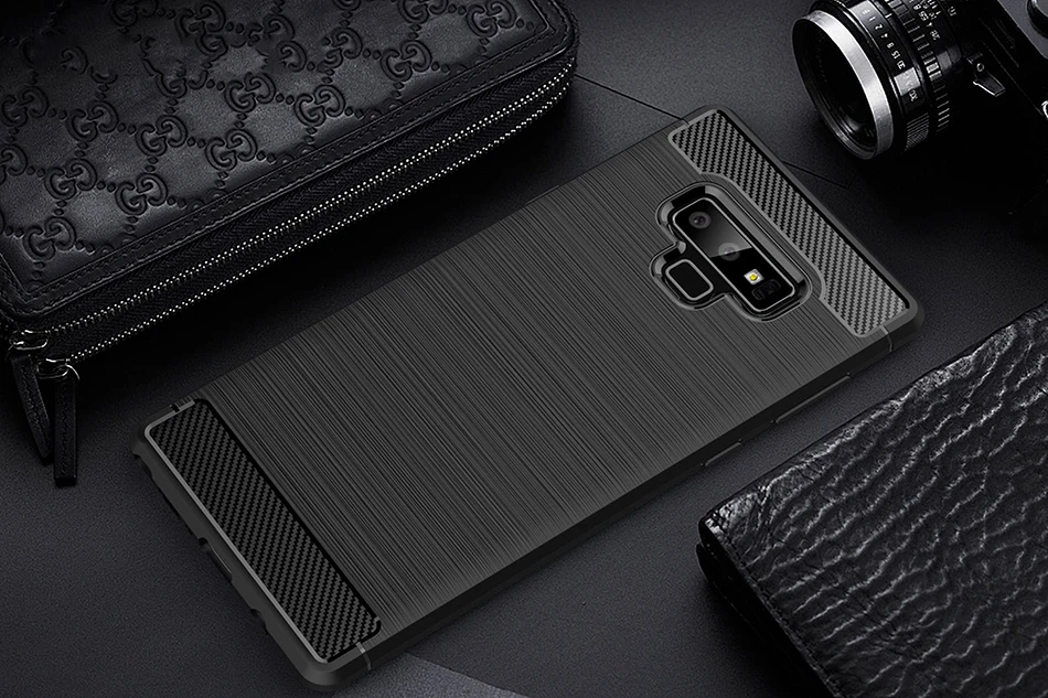 TOMKAS Carbon Fiber Case For Samsung Galaxy Note 9 Soft Silicone TPU Phone Cases Half-wrapped Cover Coque Funda Carcasa Capa  (10)