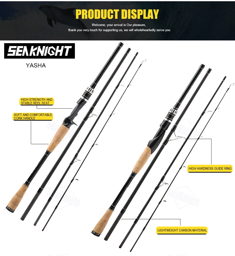 Vara de Pesca Haste de Fiação Seaknight Yasha Fundição Isca w. 10-30g 12-25lb 4 Seções Pólo 65cm Bolsa Tubo 704 m 2.1 10 Esporte e Lazer