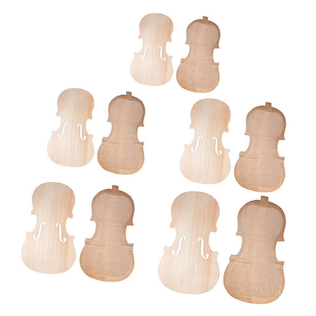1 Set Wood Unfinished Violins Fiddle Spruce Panel Plate + Maple Backplate DIY Stringed Instruments Exquisite Workmanship