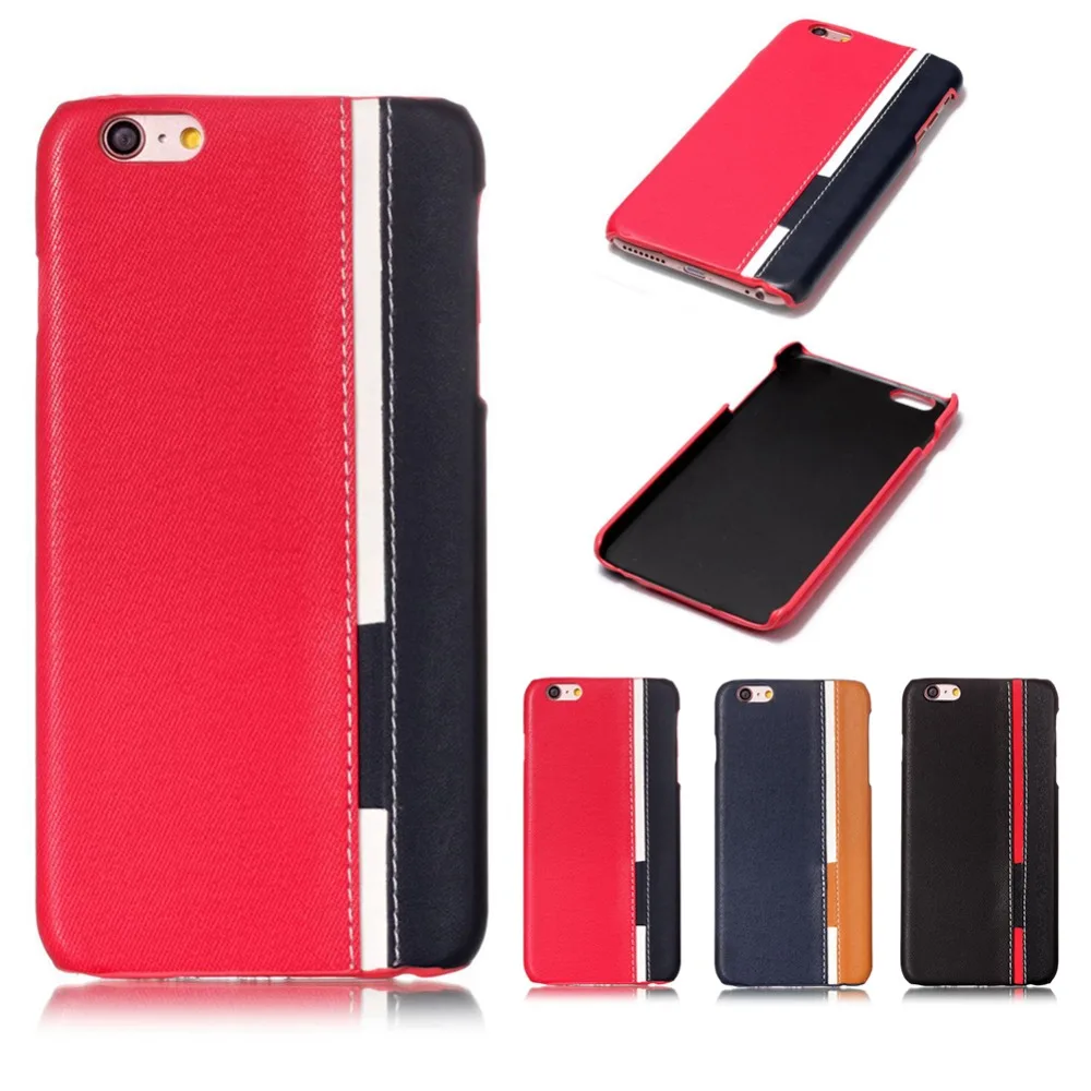 Mix-Colors Hard Plastic Back Cover for Apple iPhone 6 Plus / 6S Phone Case w/ Mix-colors PU Leather Protective Shell | Мобильные
