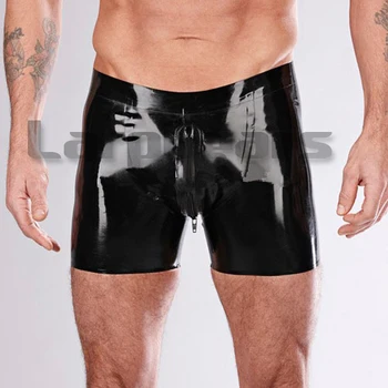 

Handmade Rubber Latex Shorts Pant Men's Latex Underwear Front Zip