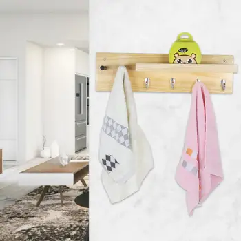 

Wall Mounted Hanging Shelf Storage Rack Organizer with 3/4 pcs Metal Hooks Shelf Living-room Decoration Hot