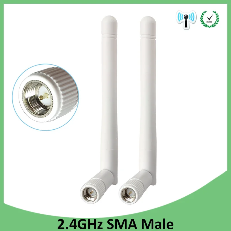 

5pcs 2.4GHz WIFI Antenna 2dBi-3dbi Aerial SMA Male connector wi fi antena 2.4 ghz antenne wi-fi for Wireless Router antenas