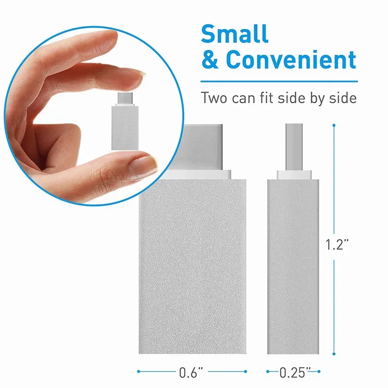 Ascromy 2PCS USB-C to USB 3.0 Adapter Type c For Xiaomi Mi A1 5X Mi5X Mia1 Oneplus 3t 5 3 Macbook Pro 2017 Type-C OTG adaptador (7)
