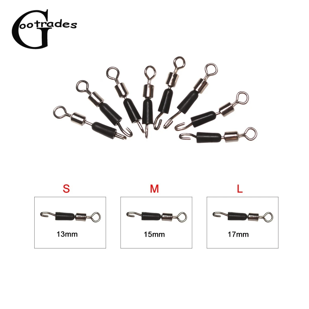 

40Pcs/Lot Fishing Swivels Snap Rolling Connector Line clip Ring 8 Word Ring Fast Fast Link Fishing snap Tackle Accessories