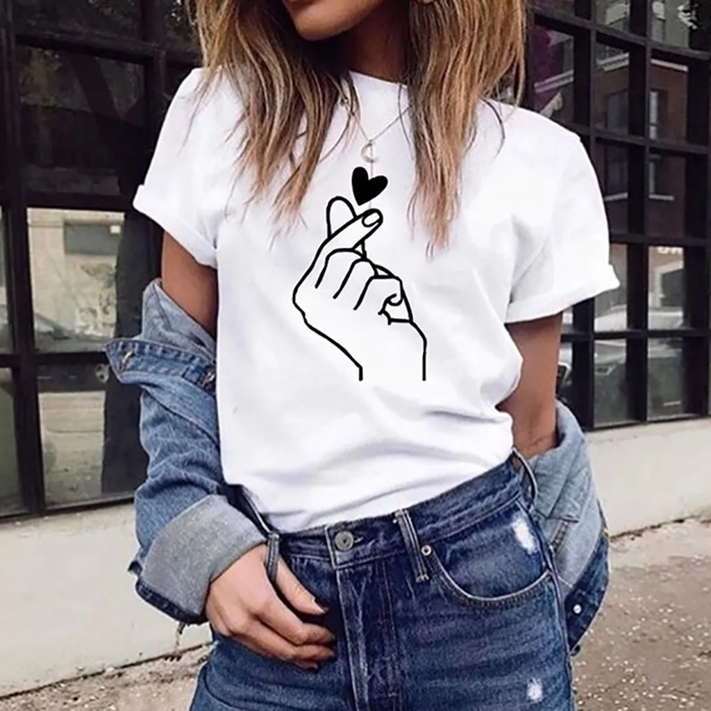 

Women Girls Print T-Shirt Camiseta Mujer Casual O-Neck Short Sleeve T Shirt Tops Koszulka Damska Plus Size Women T Shirt