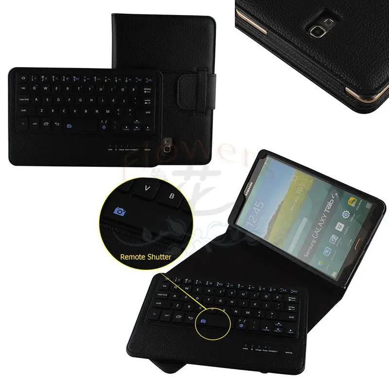 

Newest Removable Wireless Bluetooth 3.0 ABS Plastic Keyboard Magnet Stand Cover Case for Samsung Galaxy Tab S 8.4" T700 - Black