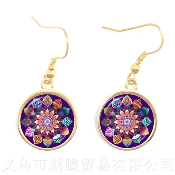 

Vintage Jewelry Mandala Earrings Henna OM Symbol Buddhism Zen Online Shopping India 2018 Fashion Drop Earrings For Girl Women