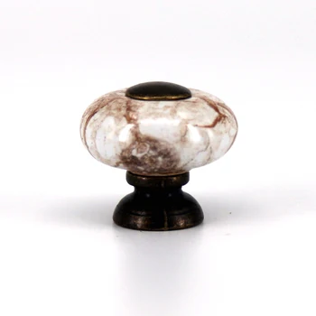 

Hot Sale Round Marble Cracks Ceramic Drawer Handle Bathroom Kitchen Cupboard Cabinet Knob Furniture Handles 6PCS/lot