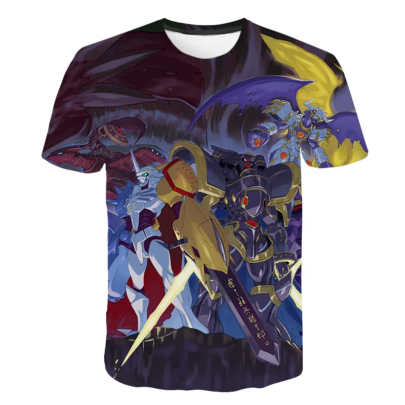 

3D-Print T-Shirts Multi-style Short Sleeve Shirts Digimon Adventure Dejimon Adobencha DigiDestined Cosplay Shirt