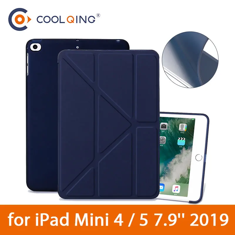 

Multi-folded Smart Case For iPad Mini 4/5 7.9'' 2019 TPU Soft Protective Case PU Leather Cover Tablets Case For iPad Mini 5 Case