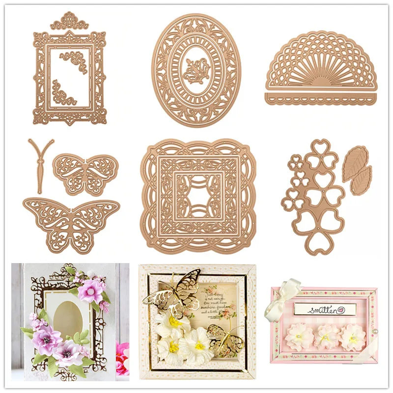 

Metal Cutting Dies Frame Background Flower Stencils for Scrapbooking Embossing Die Paper Cards Making Album Decorative New 2019