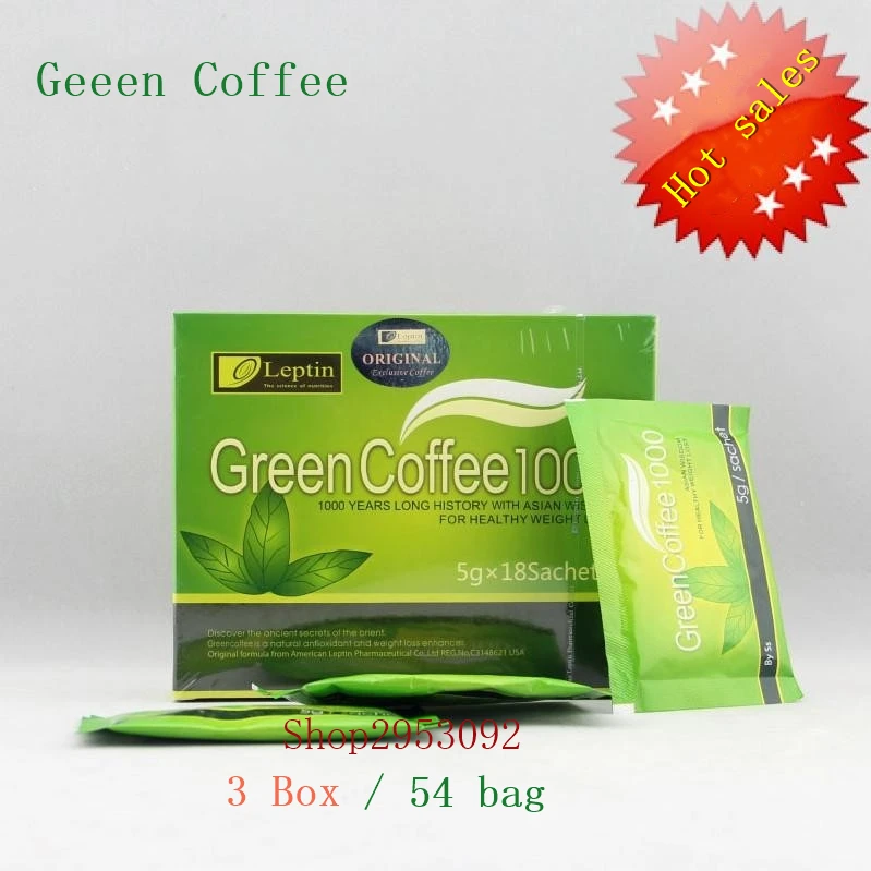 3 Box   54bags  Weight Loss Green Coffee 1000  For weight loss Fat Burning Slimming Tea  reduce cellulites diet Tea