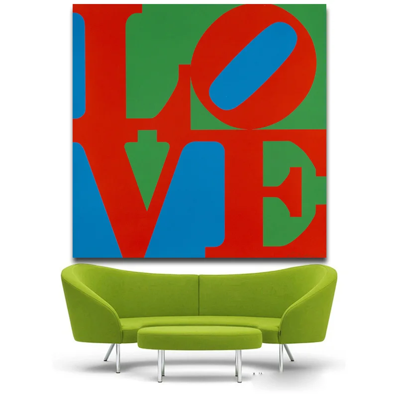

ROBERT INDIANA 1967 Canvas Painting Modern Letter love Poster Wall Pictures for Living Bed Room Home Decor Cuadros Unframed