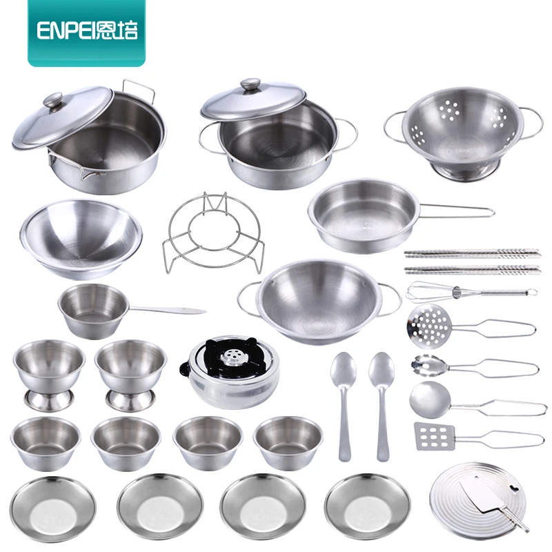ENPEI 32 шт. нержавеющая сталь детские мини кухонные игрушки кухонная посуда дети