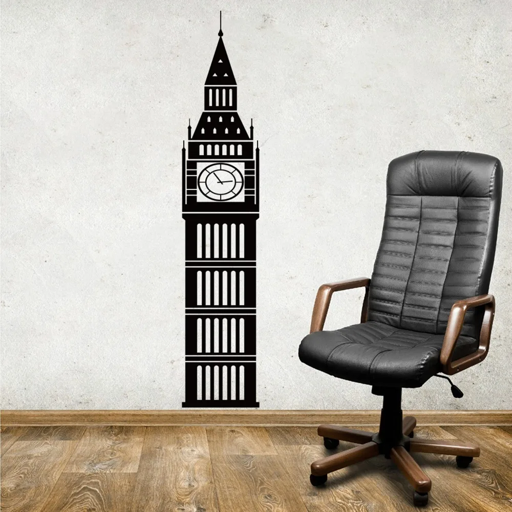 

Large London Big Ben Clock Tower Wall Sticker Bedroom Nursery UK Travel Landmarks Big Ben Tower Wall Decal Living Room Vinyl Art